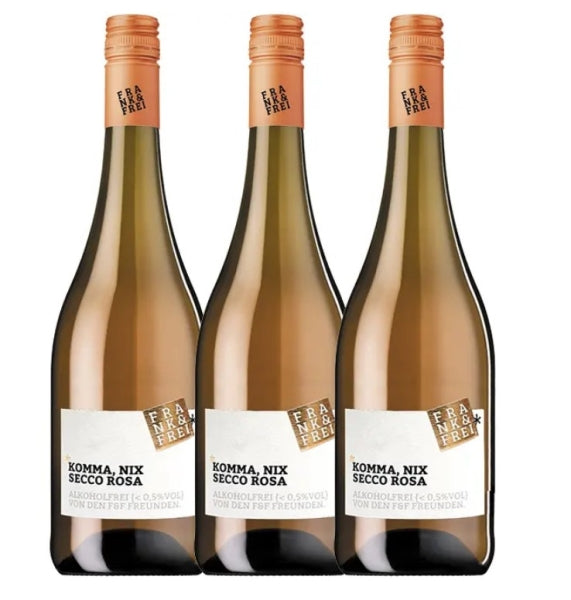 Kennenlernpaket - 3er PAKET SECCO ALKOHOLFREI "KOMMA NIX" ROSA  (incl. Versand)