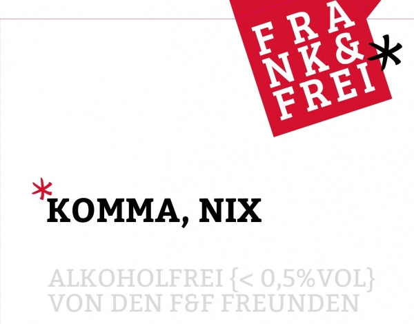FRANK & FREI "KOMMA, NIX" - alkoholfrei  - – Detail