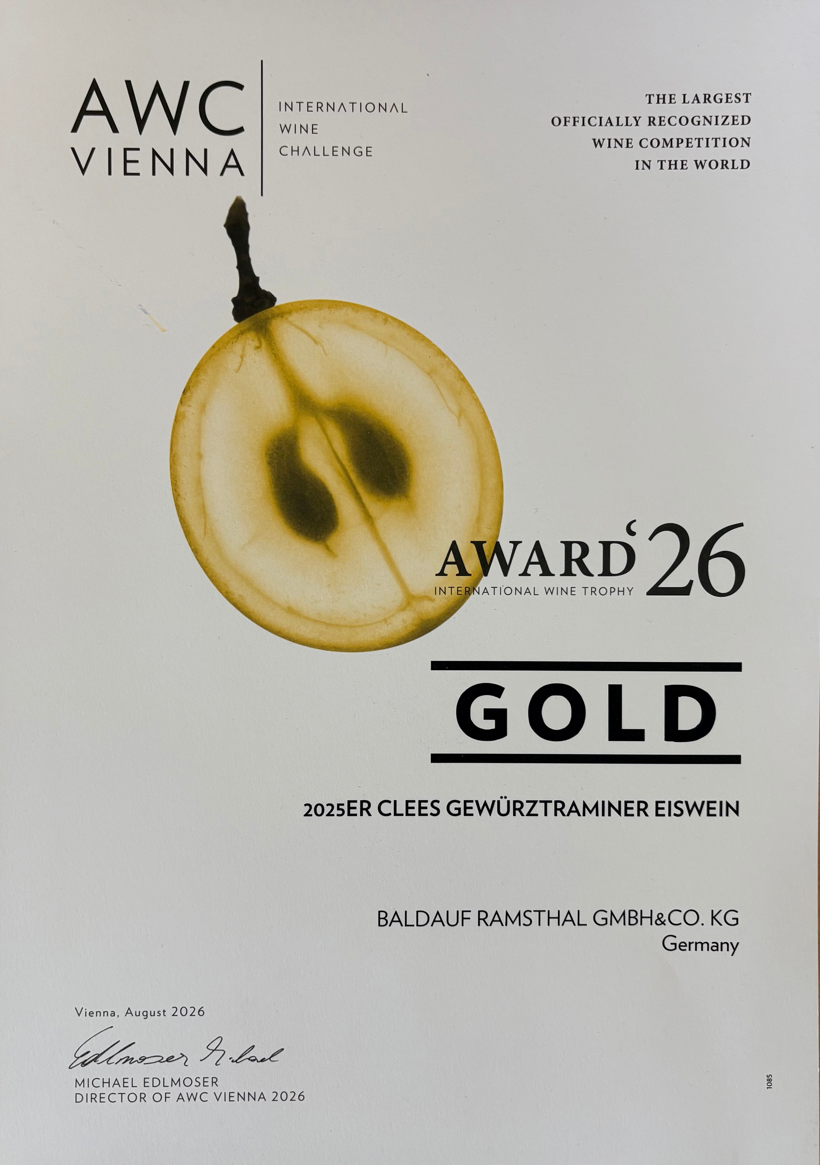 2025 I CLEES I ICE WINE TRAMINER EDELSÜSS