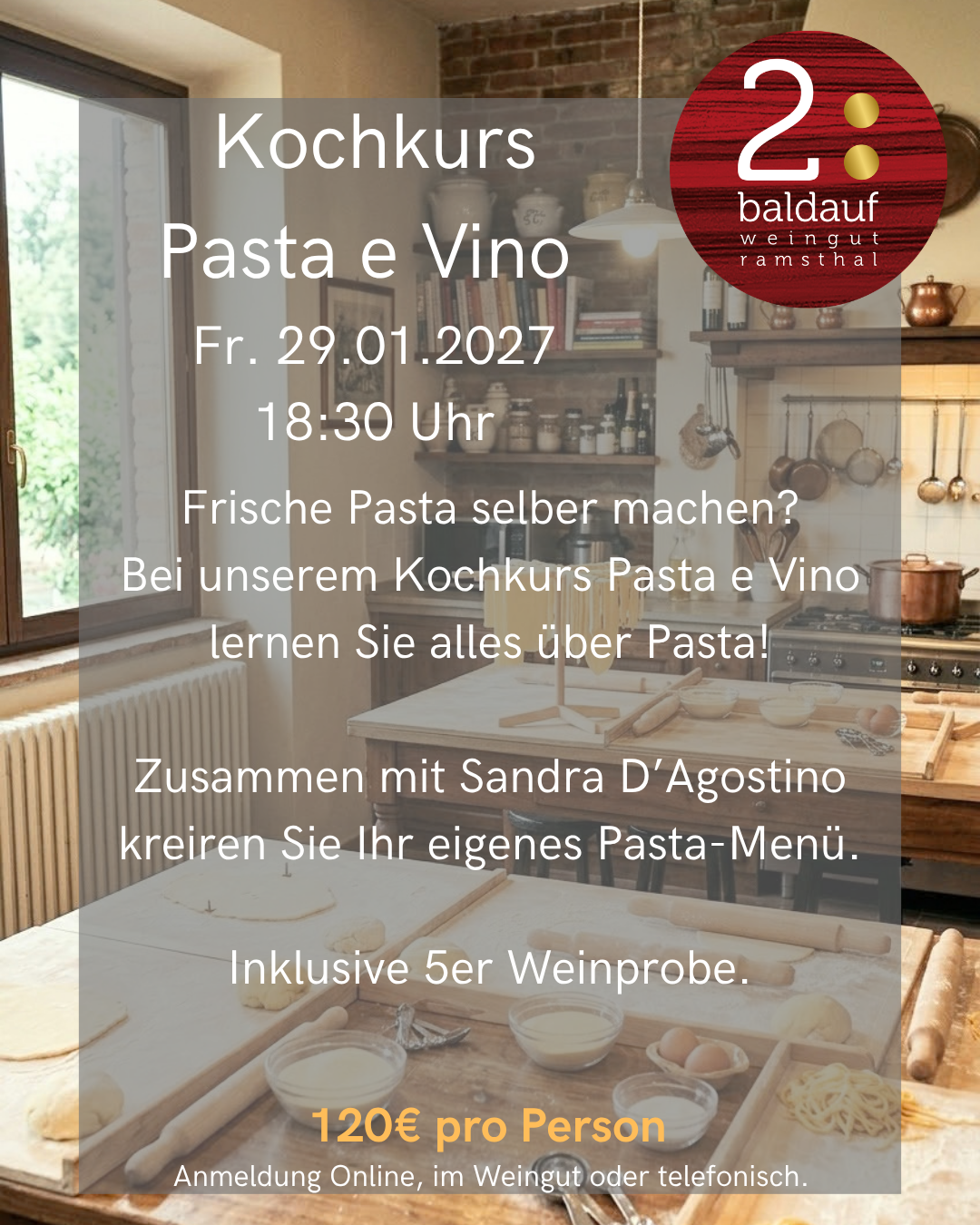 Kochkurs - Pasta e Vino - 29.01.2027