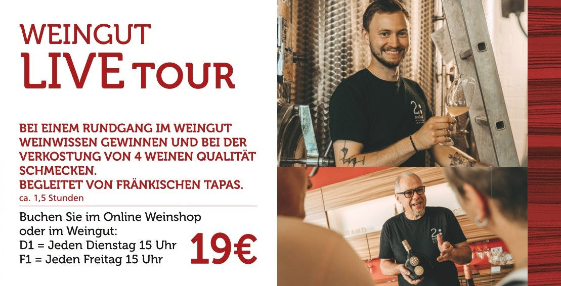WEINGUT LIVE TOUR jeden Dienstag 15 Uhr (nur nach Anmeldung)