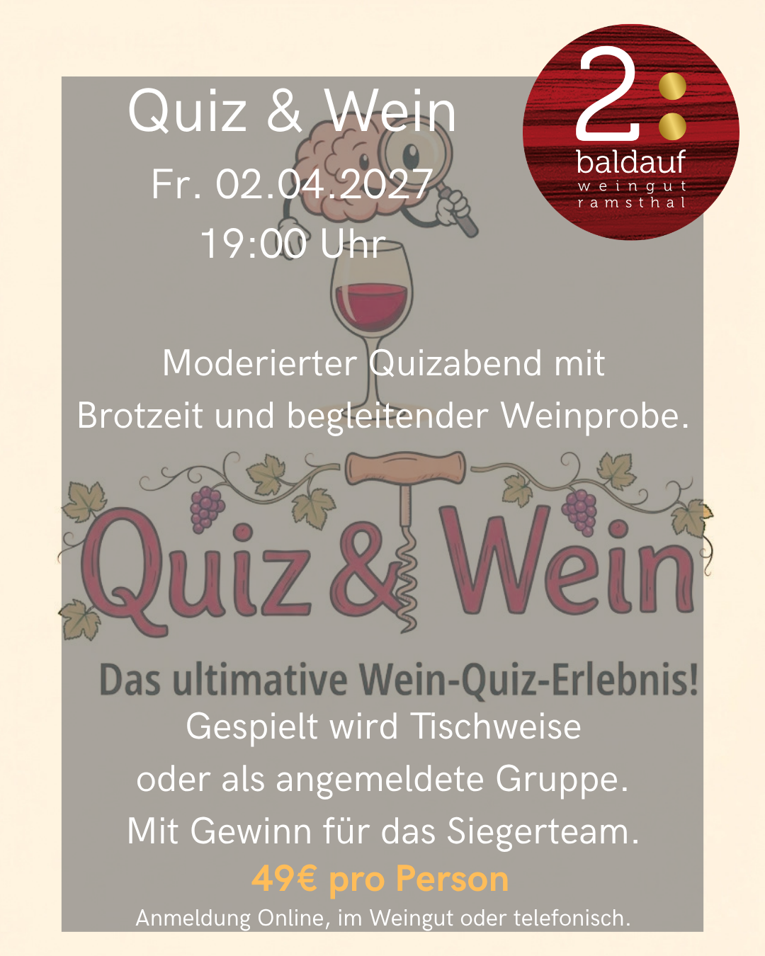 Quiz & Wein - 02.04.2027