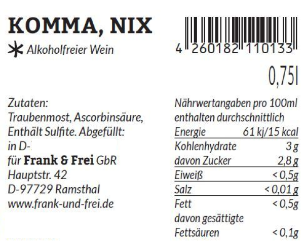 KOMMA NIX - MIXED 5+1 - ALKOHOLFREI - (zzgl. Versandkosten) – Detail