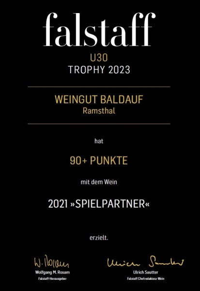 2022 SPIELPARTNER - by Bastian Baldauf - Weißer Burgunder trocken - limited Edition - – Detail