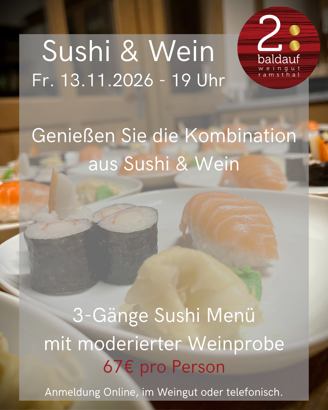 Sushi & Wein am 13.11.2026